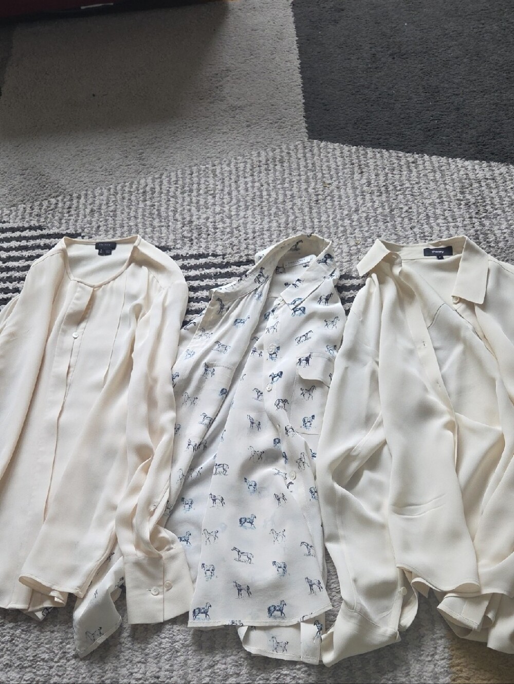Theory & Equiptment Cream and Ivory Blouses - Pack of Three